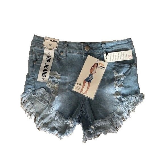 VIP Jeans Pants - VIP Jeans Stretch Denim Bootie Shorts Sz 3/4 NEW RED HOT